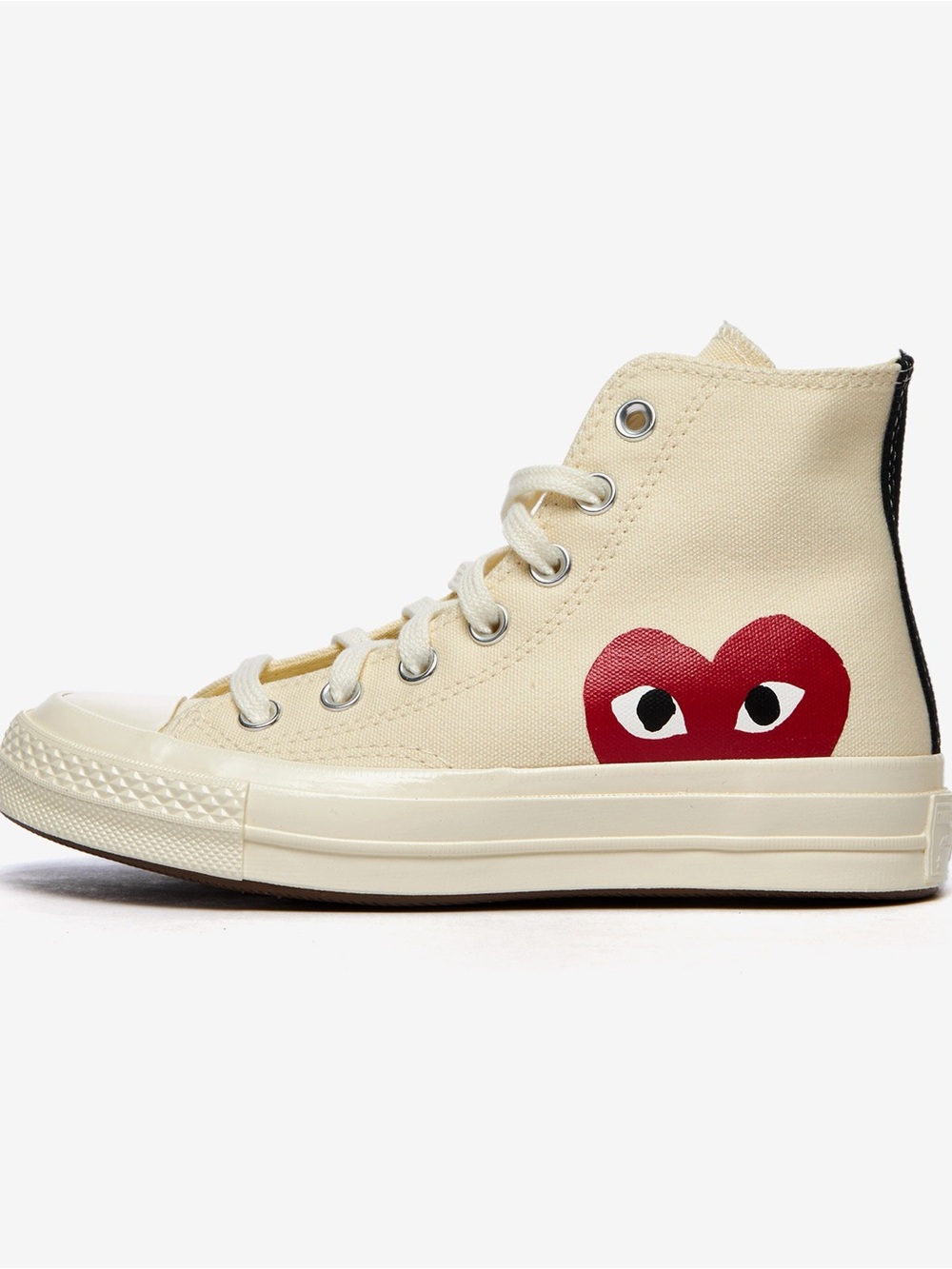 Comme des Garçons PLAY x Converse High Top Sneaker - Cream with Red Heart